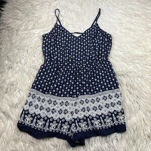 Garage Floral Print Lace Up Back Romper Playsuit